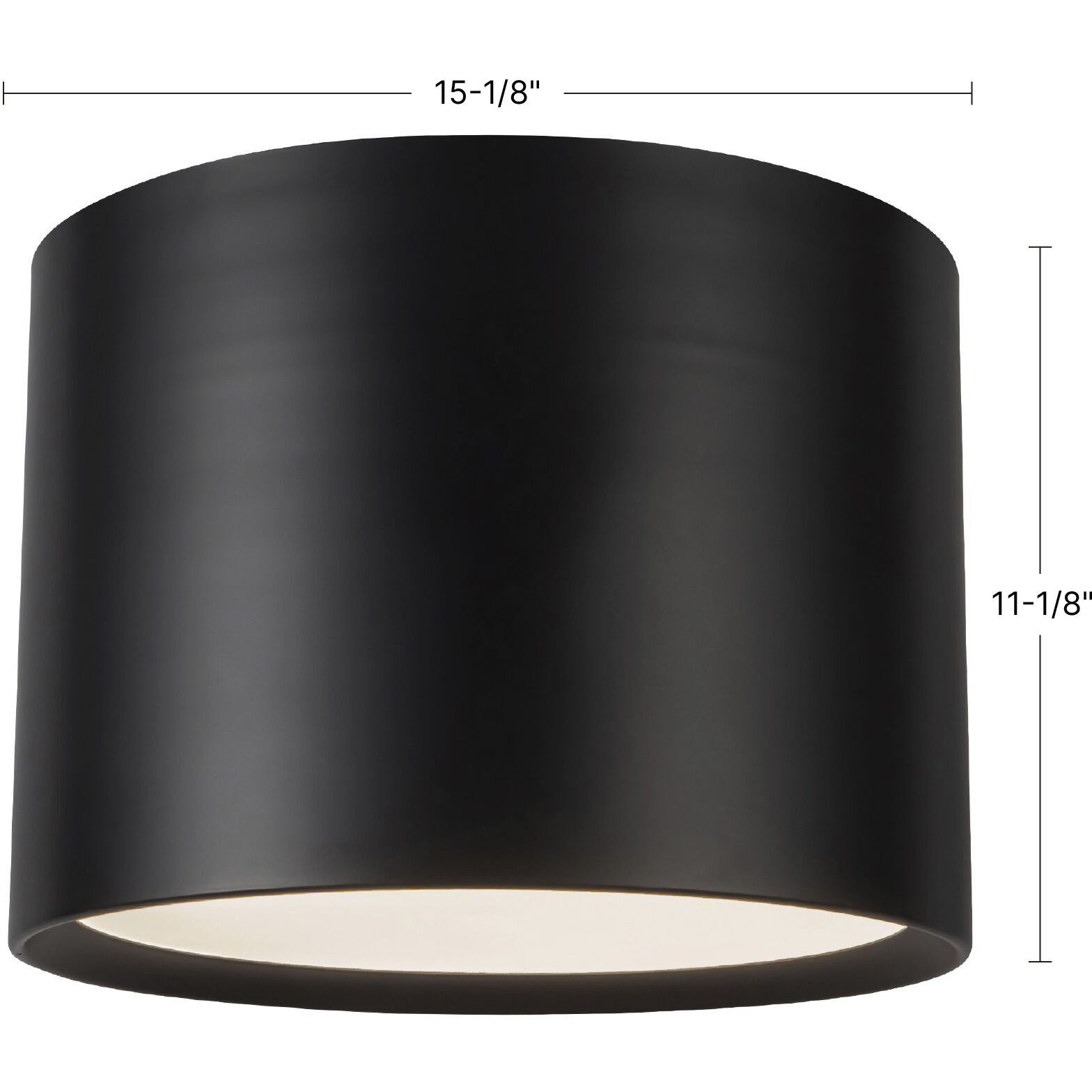 Uma 15.13 inch Black Semi-Flush Mount Ceiling Light