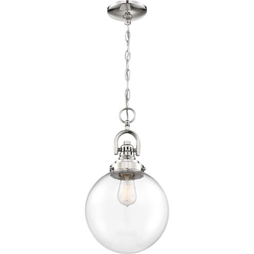 Skyloft 1 Light 10 inch Polished Nickel and Clear Pendant Ceiling Light