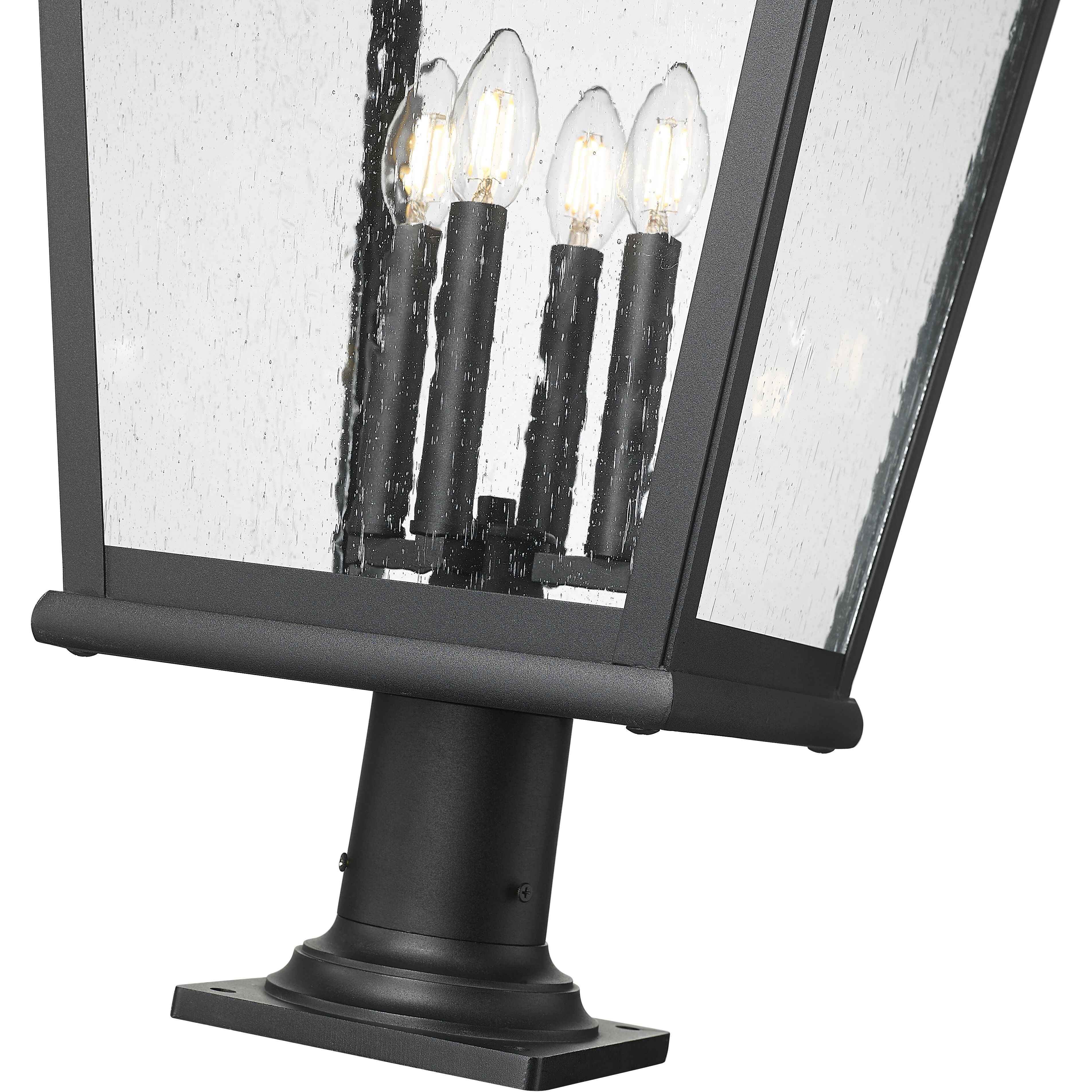 Raphael 4 Light 35 inch Sand Black Outdoor Pier Mounted Fixture in Soft Sand Black