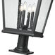 Raphael 4 Light 35 inch Sand Black Outdoor Pier Mounted Fixture in Soft Sand Black