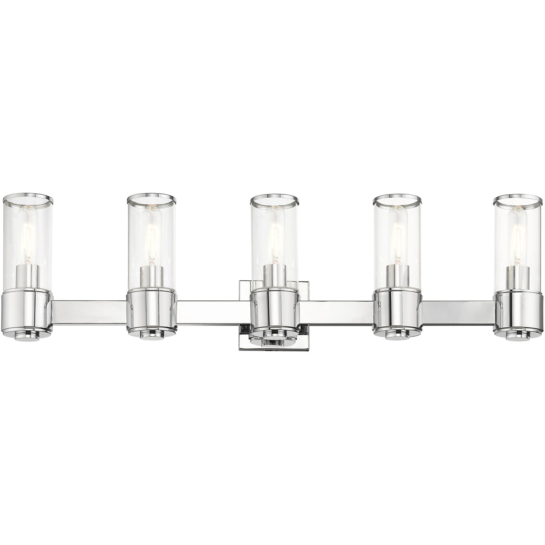 Quincy 5 Light 35.5 inch Polished Chrome Vanity Wall Sconce Wall Light, Large