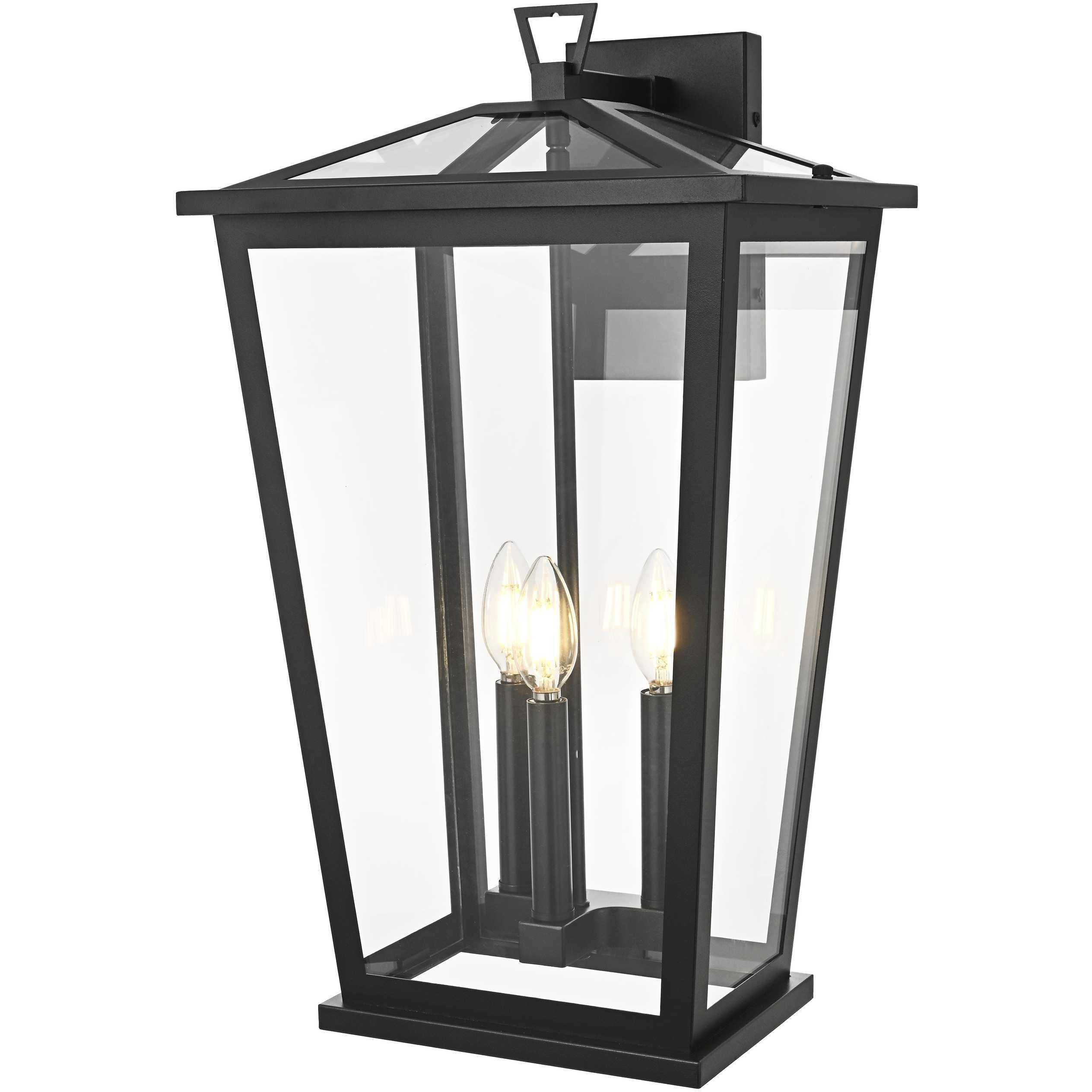 Berks 3 Light 22 inch Black Outdoor Wall Sconce