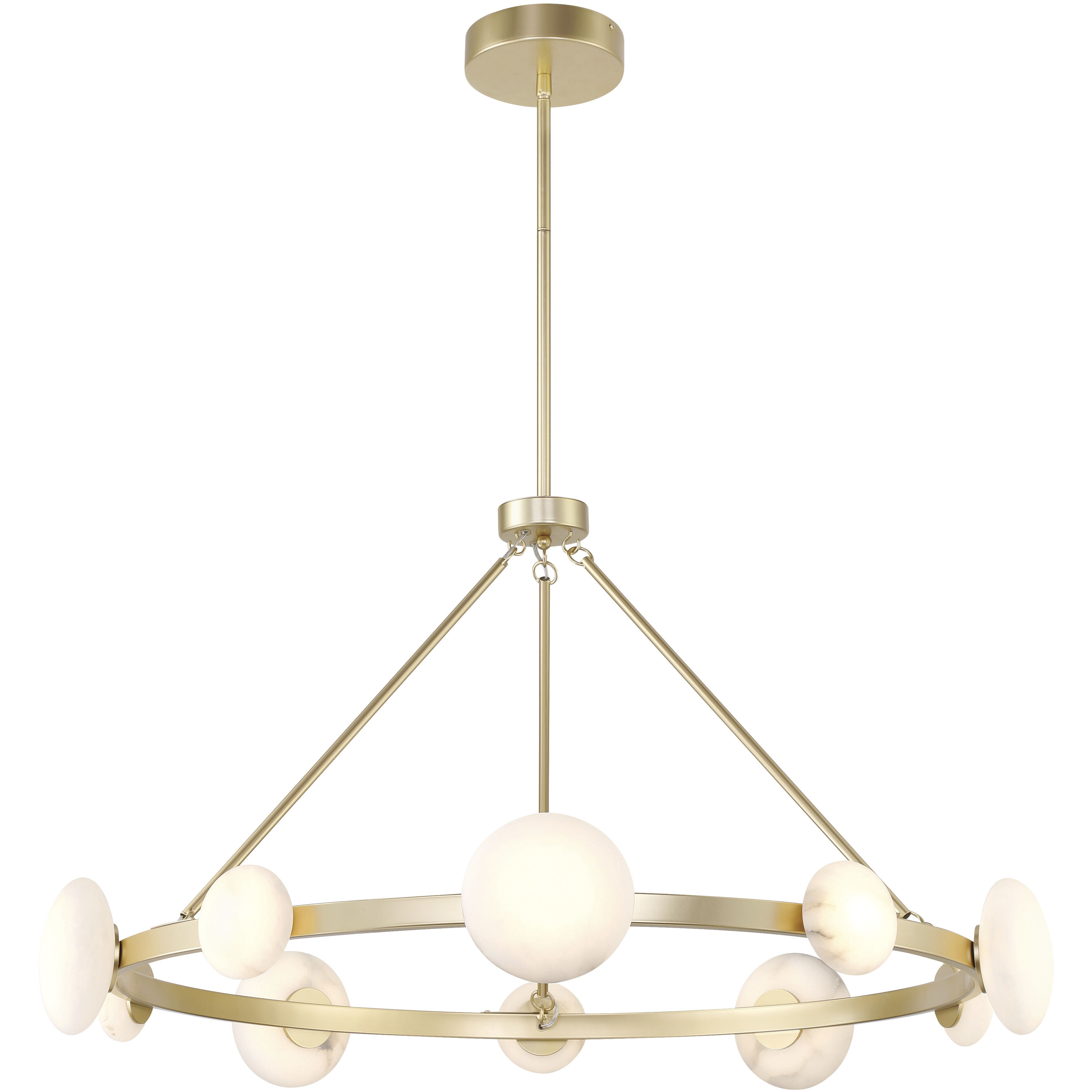 Zill LED 42.13 inch Lily Gold Chandelier Ceiling Light