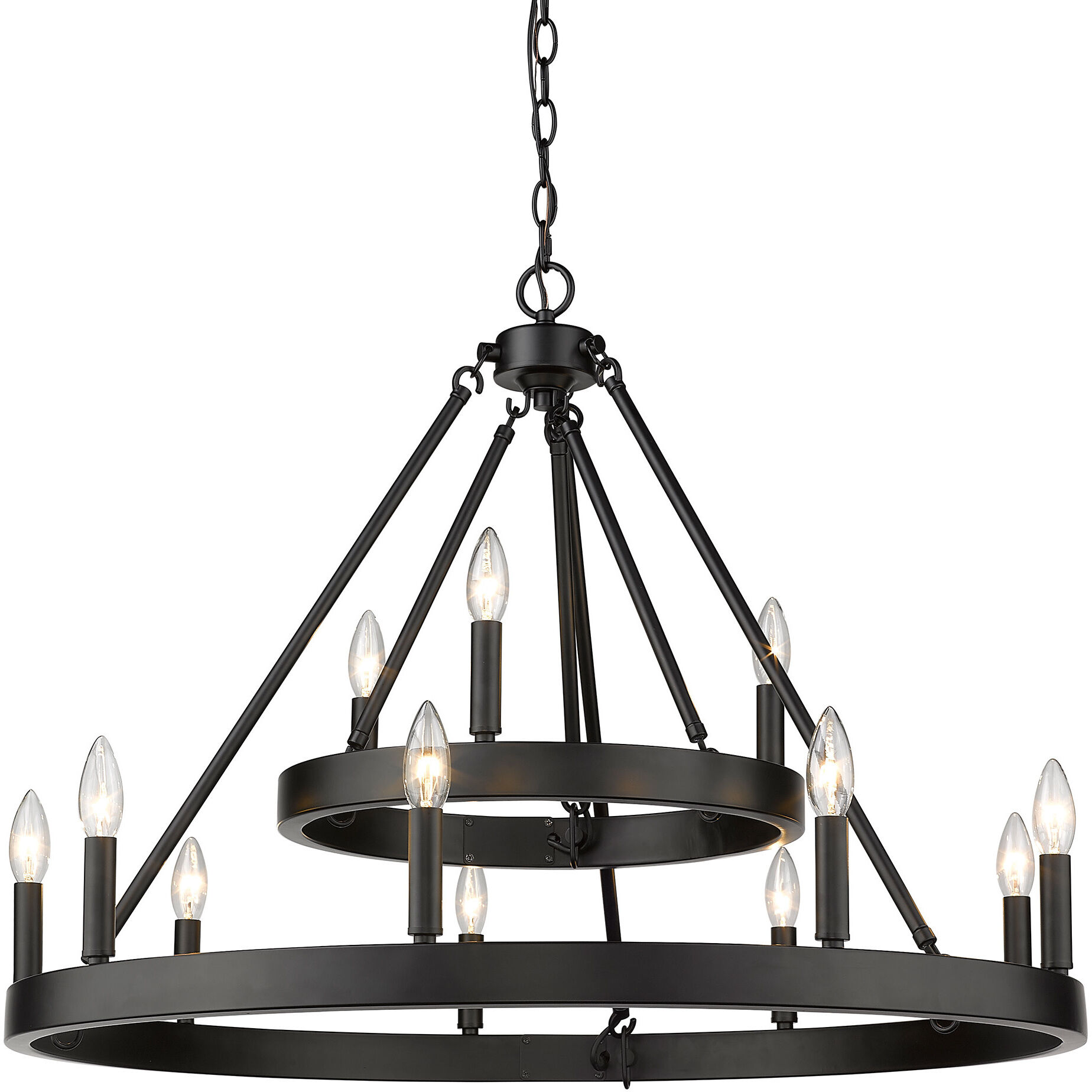 Alastair 12 Light 32 inch Matte Black Chandelier Ceiling Light