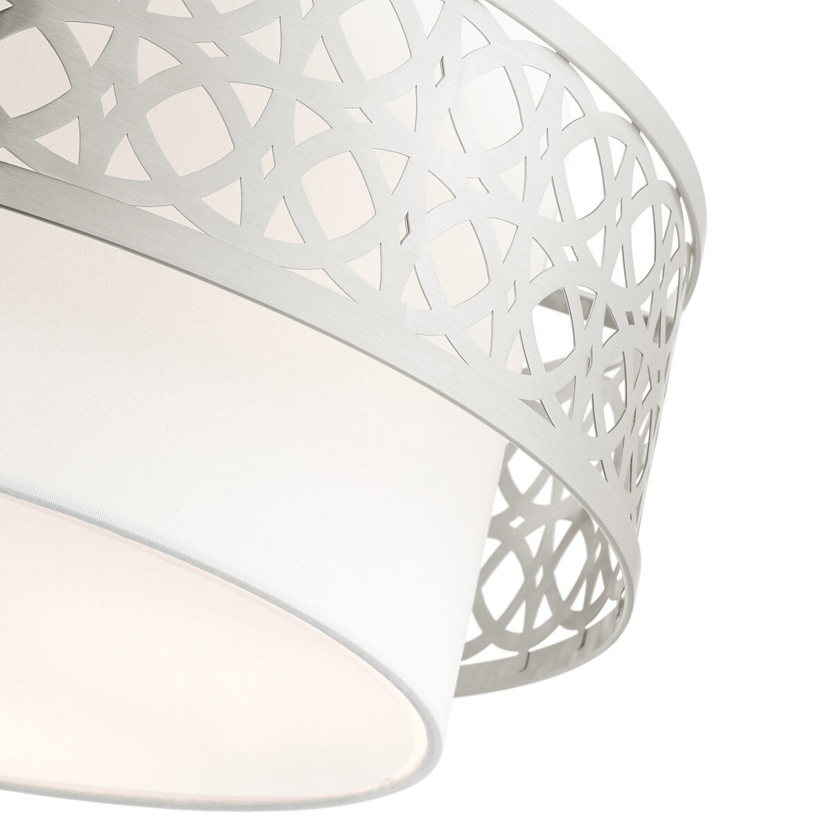 Calinda 4 Light 20 inch Brushed Nickel Semi Flush Ceiling Light