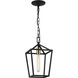 Scatola 1 Light 8 inch Rusty Black and Aged Gold Brass accents Pendant Ceiling Light