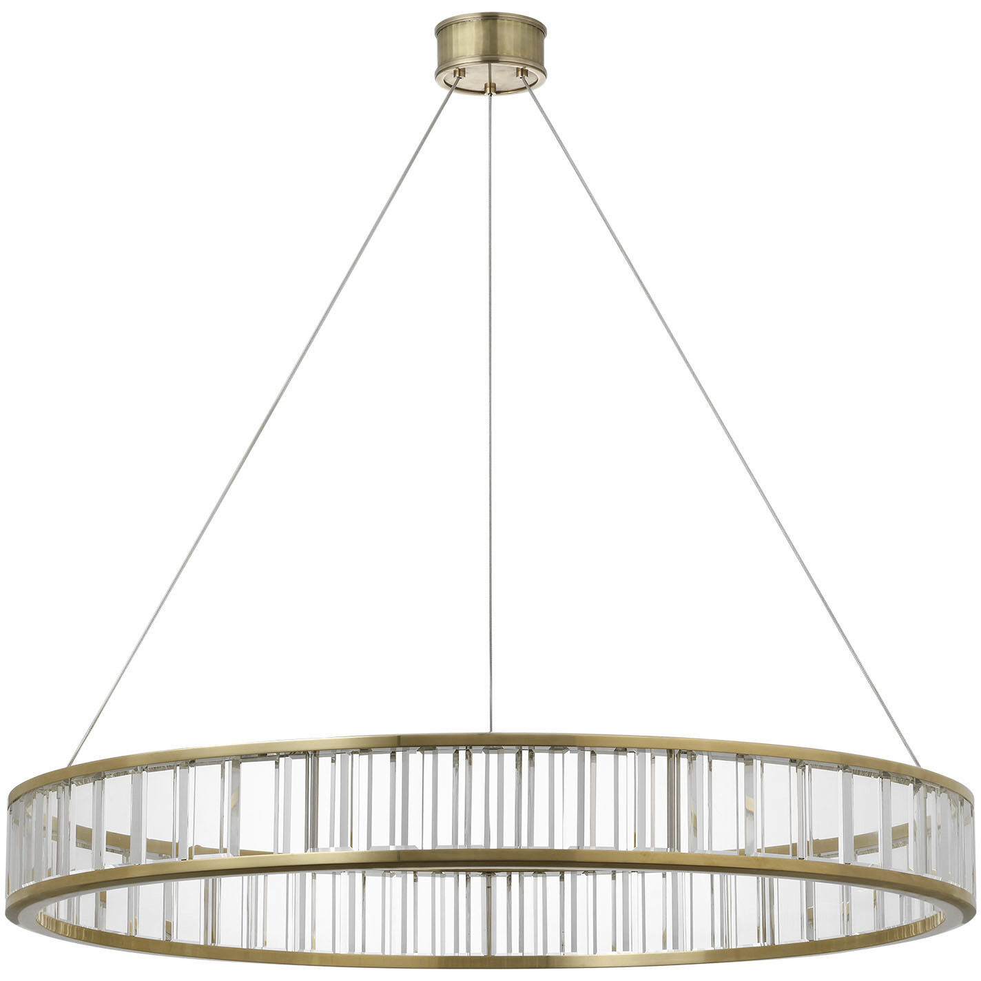 Chapman & Myers Iterna LED 40 inch Antique-Burnished Brass Ring Chandelier Ceiling Light in Crystal