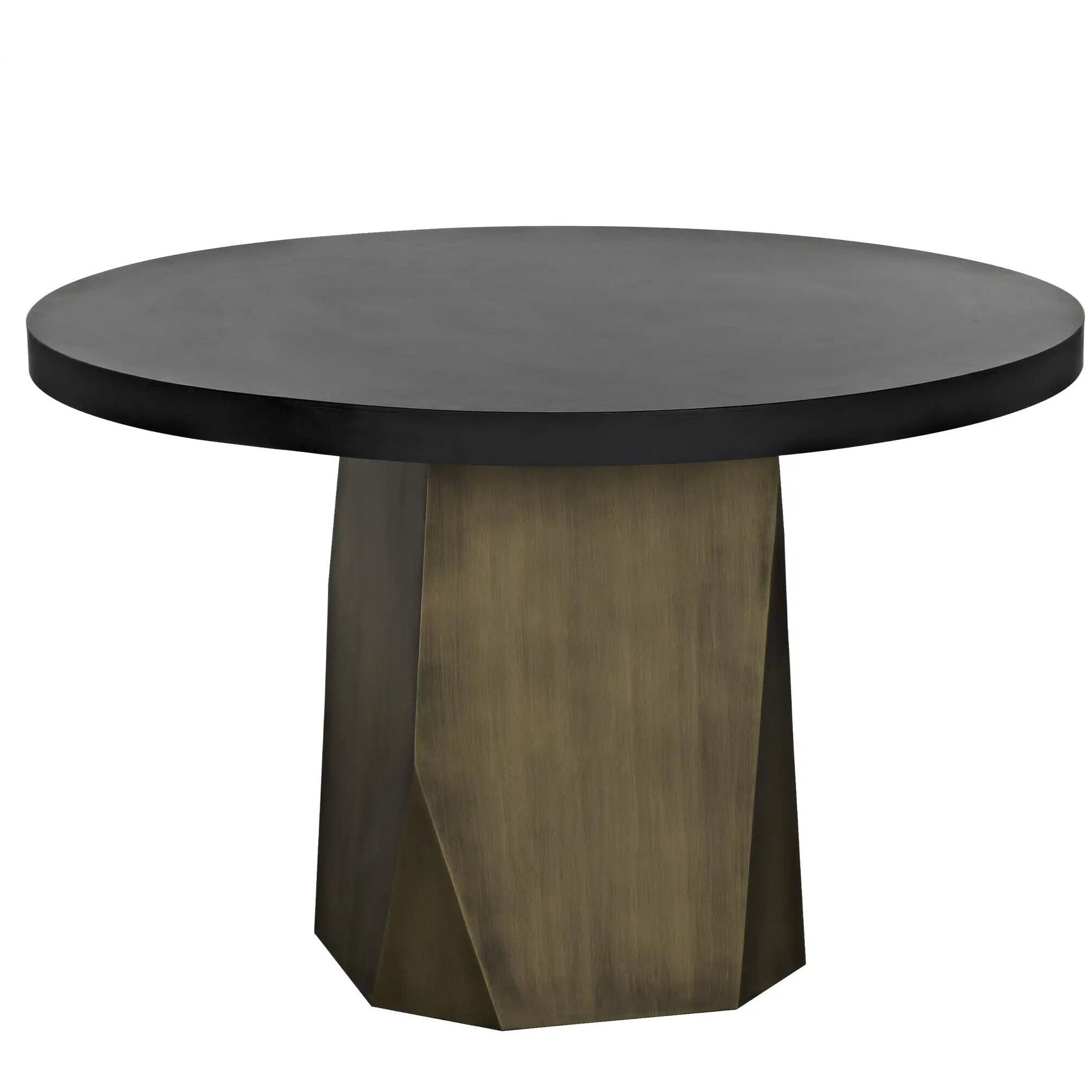 Eiger 47 X 47 inch Matte Black and Aged Brass Dining Table
