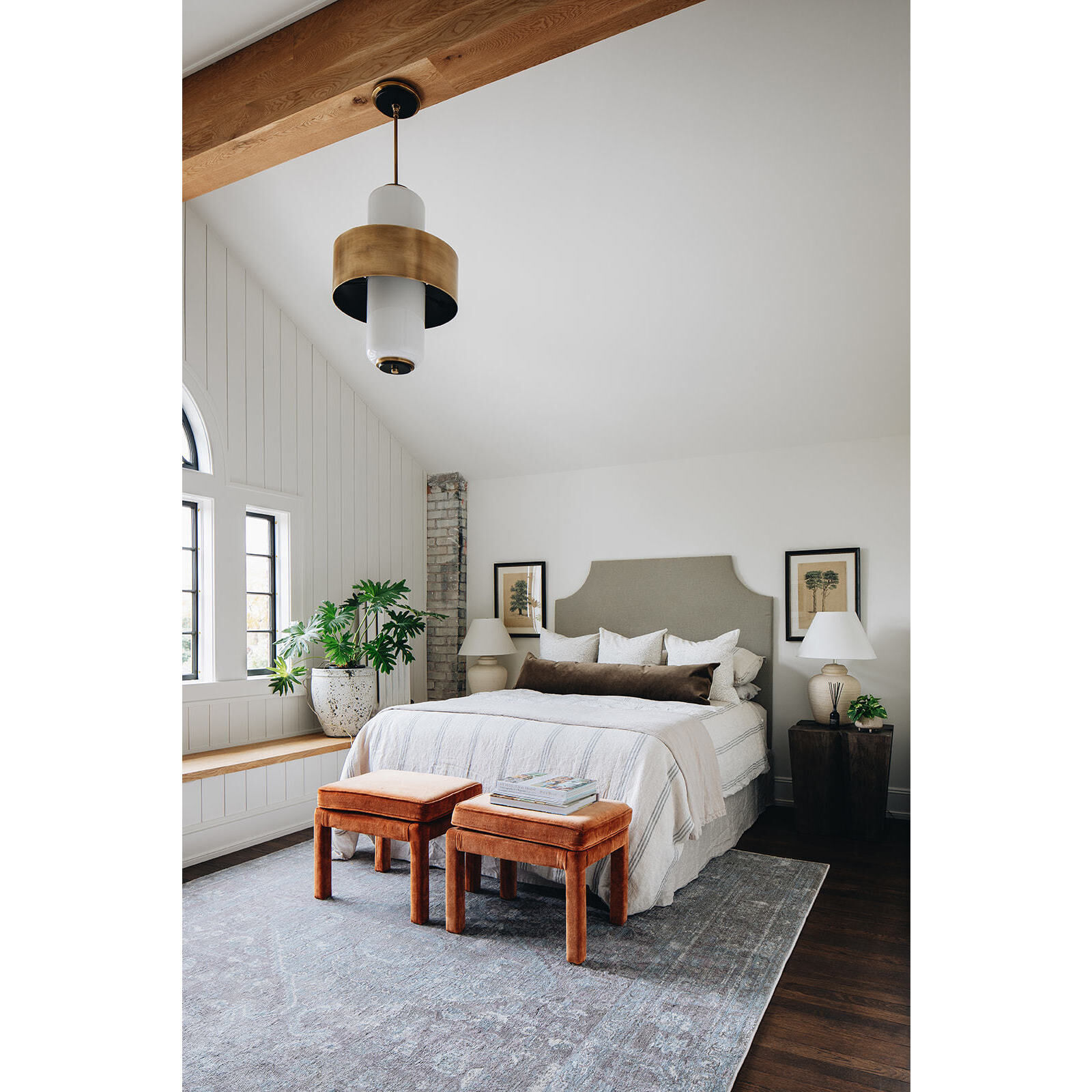 Melrose 6 Light 22 inch Vintage Brass/Soft Black Pendant Ceiling Light