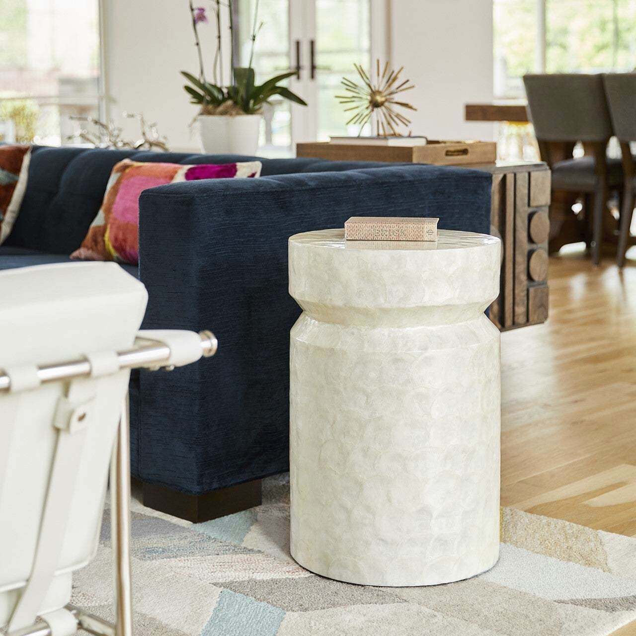 Triton 24 X 15.75 inch White Side Table