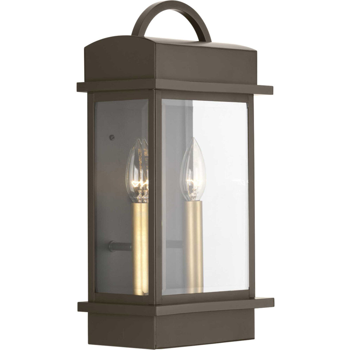 Santee 2 Light 15 inch Antique Bronze Outdoor Wall Lantern, Medium, Design Series