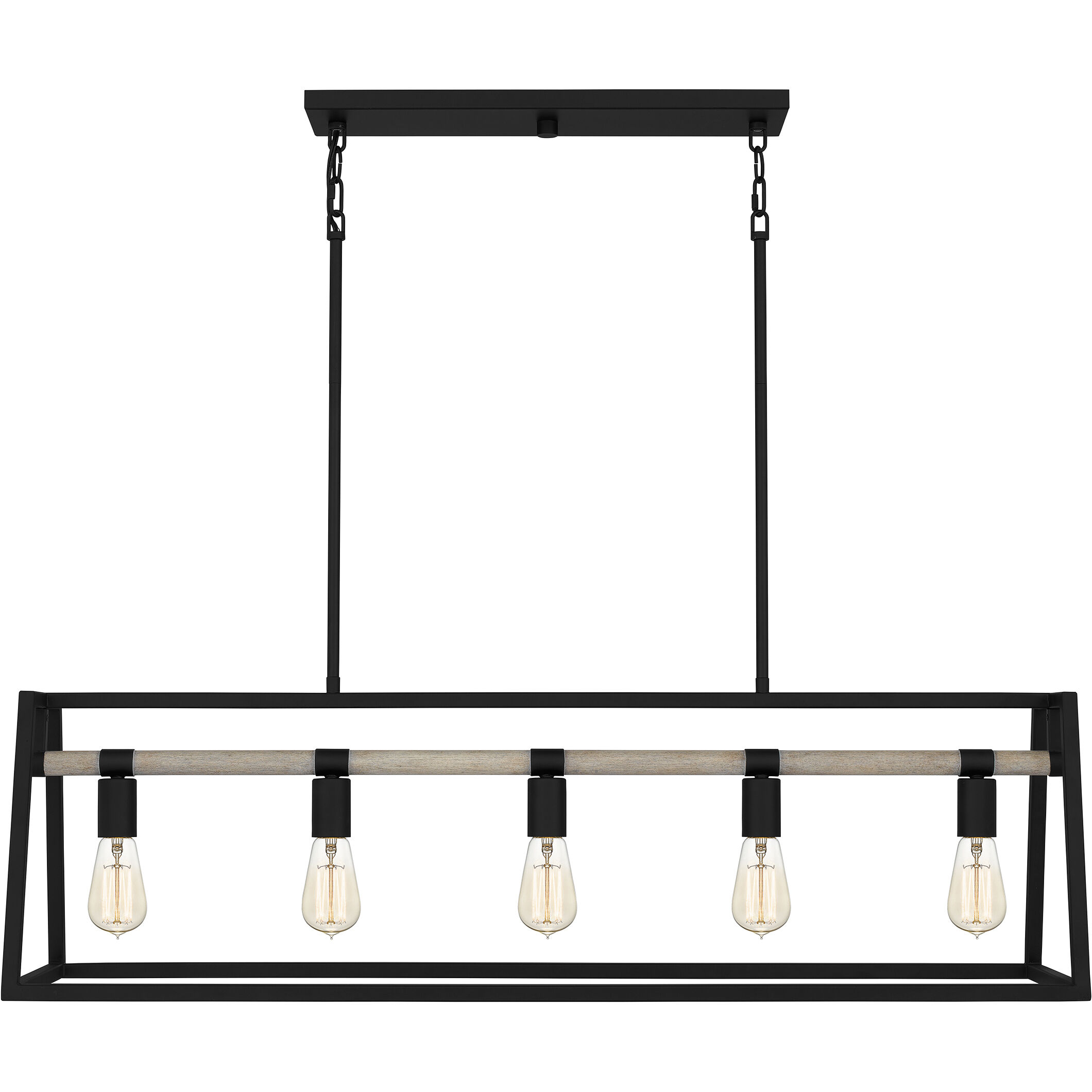 Tippet 5 Light 42 inch Matte Black Island Light Ceiling Light