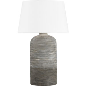 Sutton Manor 31 inch 15.00 watt Aged Brass and Ceramic Cream Shadow Table Lamp Portable Light