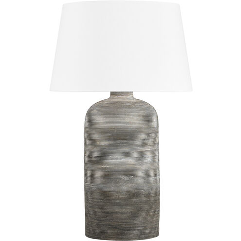Sutton Manor 31 inch 15.00 watt Aged Brass and Ceramic Cream Shadow Table Lamp Portable Light