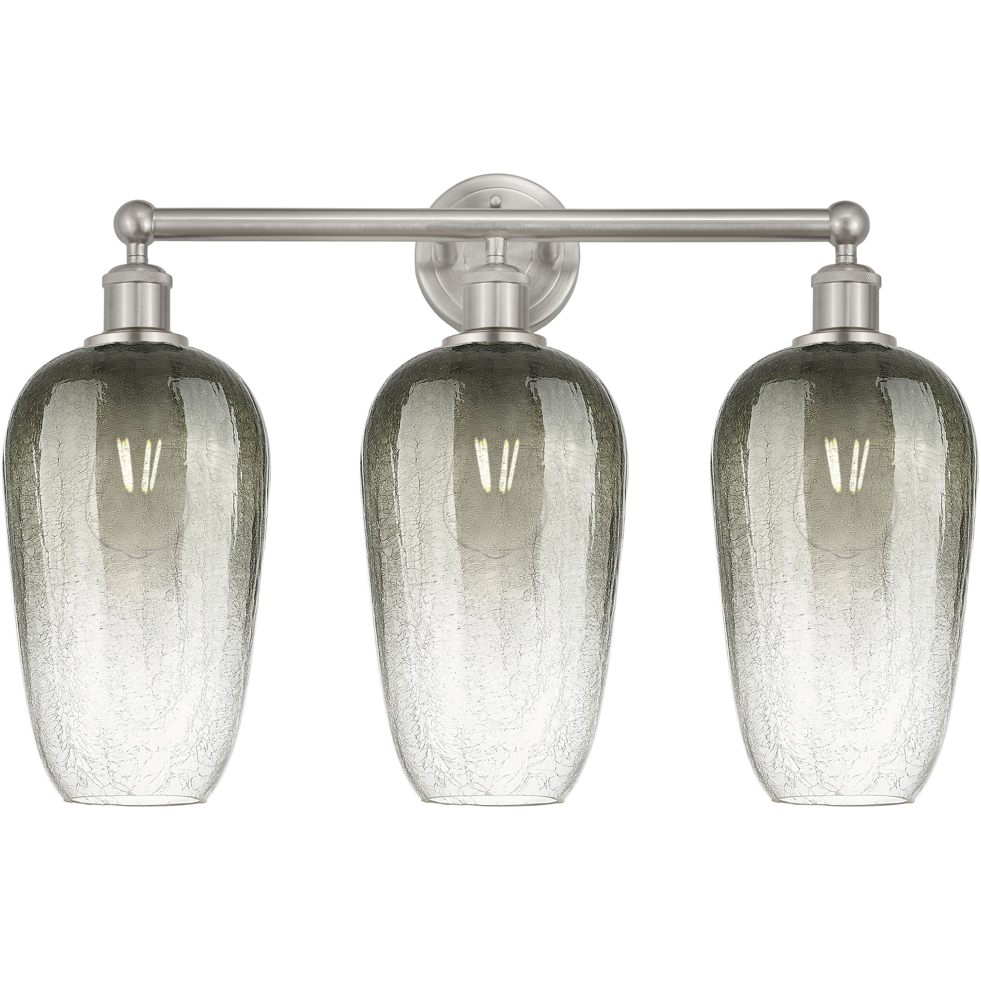 Edison Brookhaven Flute 3 Light 25 inch Brushed Satin Nickel Bath Vanity Light Wall Light in Slate Glass