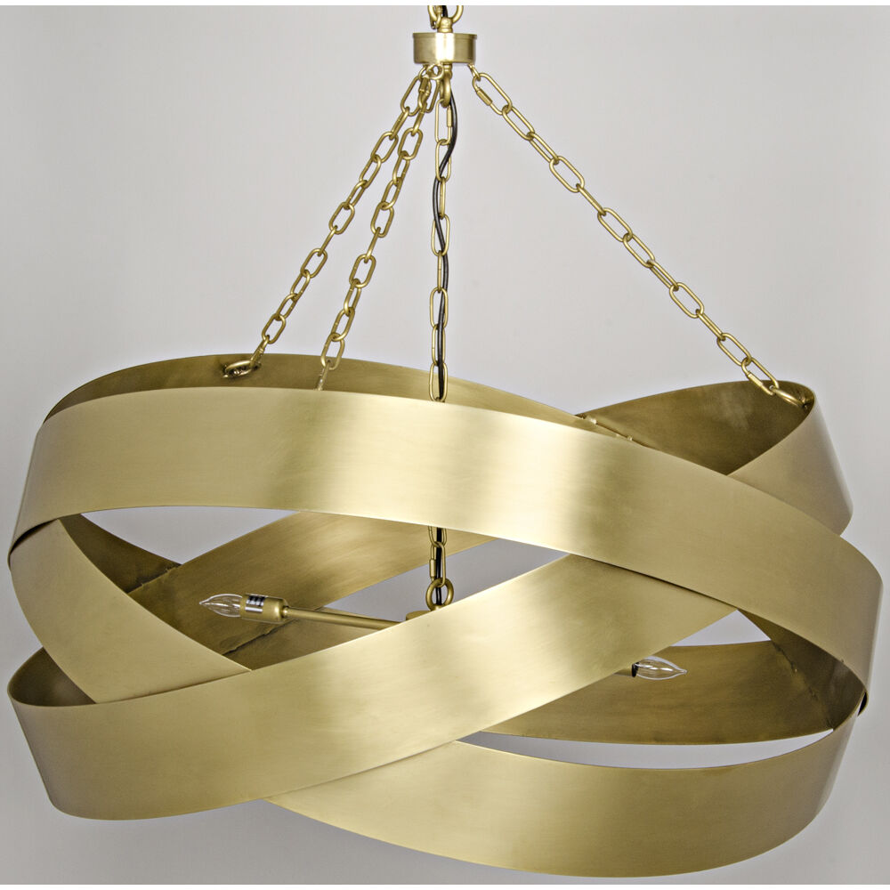 Orion 4 Light 38 inch Antique Brass Pendant Ceiling Light