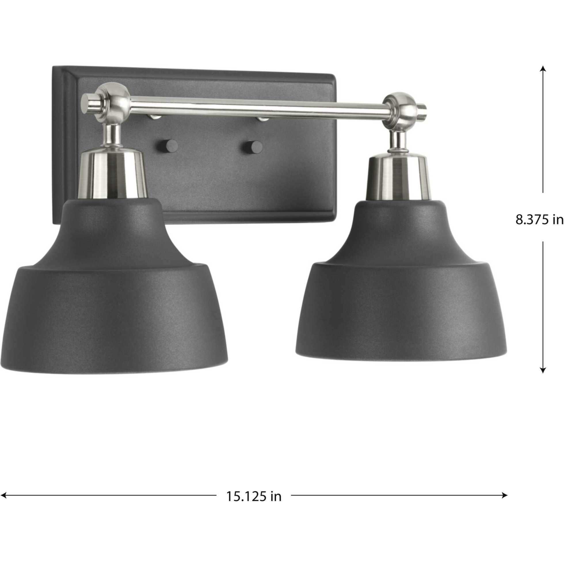 Bramlett 2 Light 15 inch Brushed Nickel Bath Vanity Wall Light