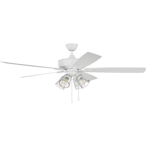 Super Pro 104 60 inch White with White/Washed Oak Blades Contractor Ceiling Fan