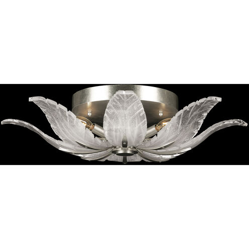 Plume 4 Light 28 inch Silver Semi-Flush Mount Ceiling Light in White Feathers Studio Glass