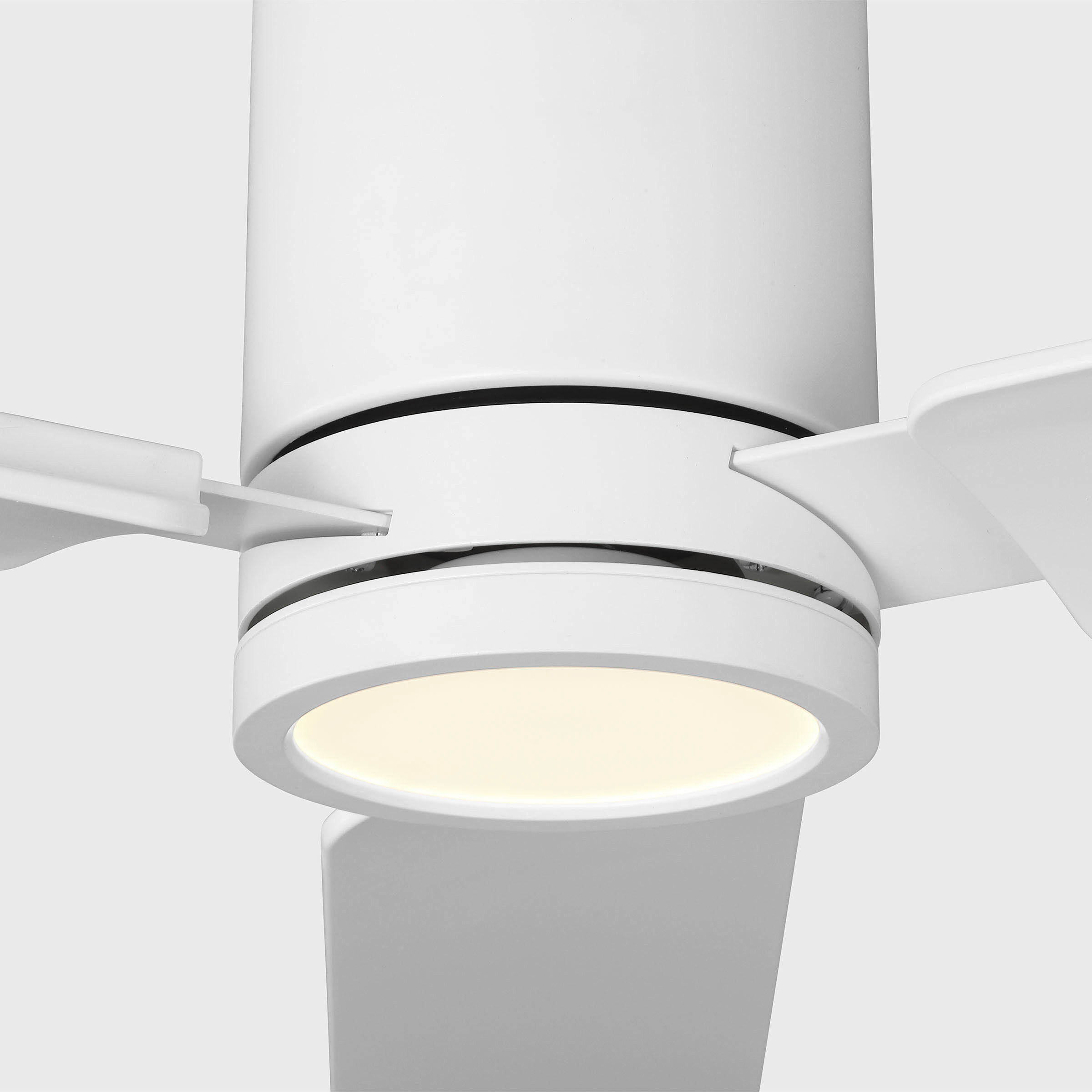 Cleancut 54 inch Matte White with Matte White ABS Blades Indoor/Outdoor Smart Ceiling Fan
