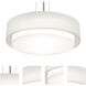 Sanibel 4 Light 32 inch Satin Nickel Pendant Ceiling Light in Linen White, Incandescent
