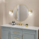 Saville LED 7 inch Brass Bathroom Sconce Wall Light