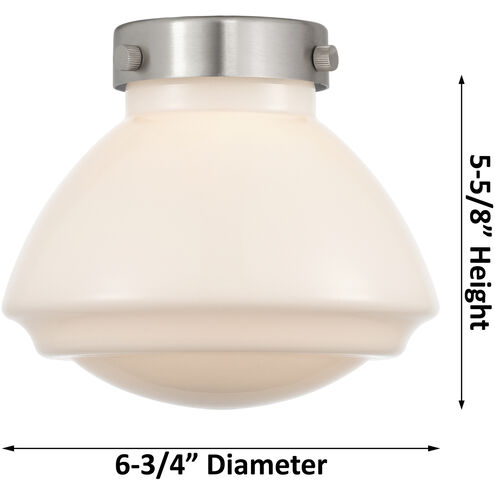 Franklin Restoration Olean 1 Light 7 inch Satin Gold Mini Pendant Ceiling Light in Matte White Glass