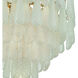 Ollie 21 Light 33.25 inch Aged Brass Chandelier Ceiling Light in Sand Glass Green