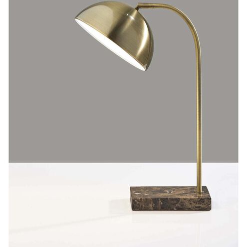 Paxton 18 inch 60.00 watt Antique Brass Desk Lamp Portable Light
