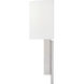 Textile Collection 1 Light 10 inch Brushed Nickel ADA Wall Sconce Wall Light, Hamilton Family