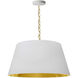 Brynn 1 Light 20 inch Aged Brass Pendant Ceiling Light in White/Gold Jewel Tone