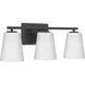 Vertex 3 Light 20.87 inch Matte Black Bath Light Wall Light