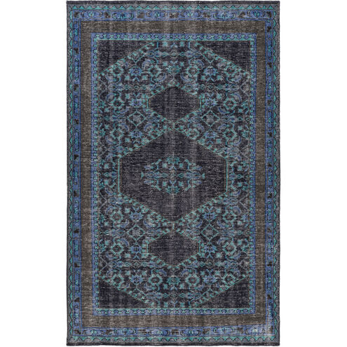 Zahra 102 X 66 inch Navy/Dark Blue/Dark Brown/Teal/Charcoal Rugs, Wool