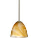 Vila 1 Light Satin Nickel Stem Pendant Ceiling Light