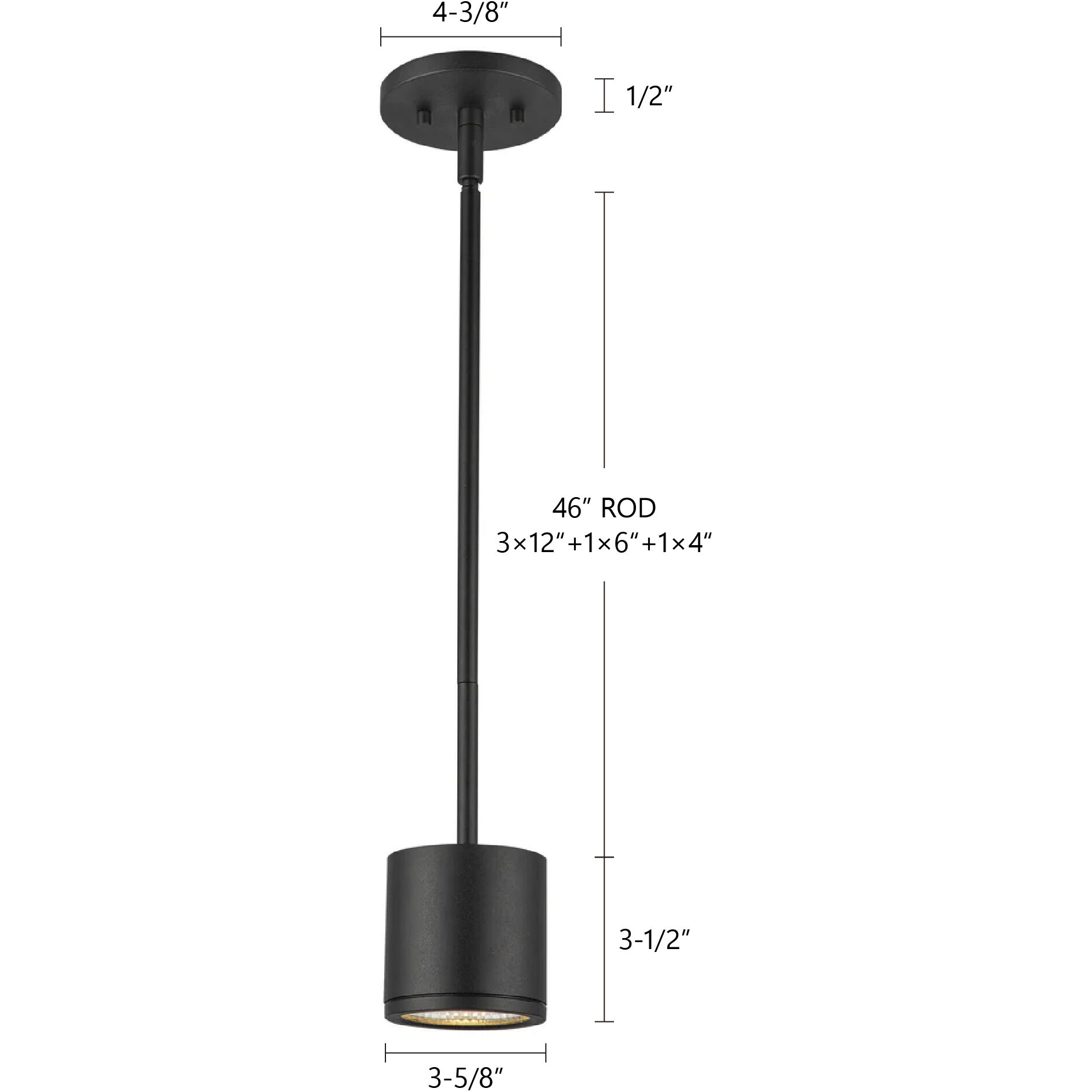 Nordic LED 3.63 inch Black Exterior Pendant