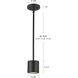 Nordic LED 3.63 inch Black Exterior Pendant