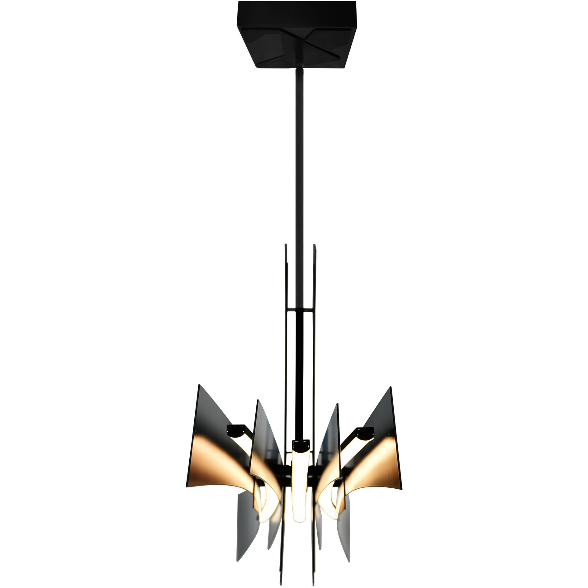 Solara LED 50 inch Black Chandelier Ceiling Light