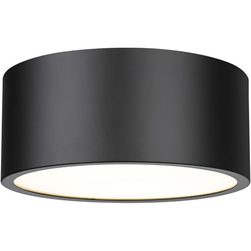 Harley 2 Light 12 inch Matte Black Flush Mount Ceiling Light