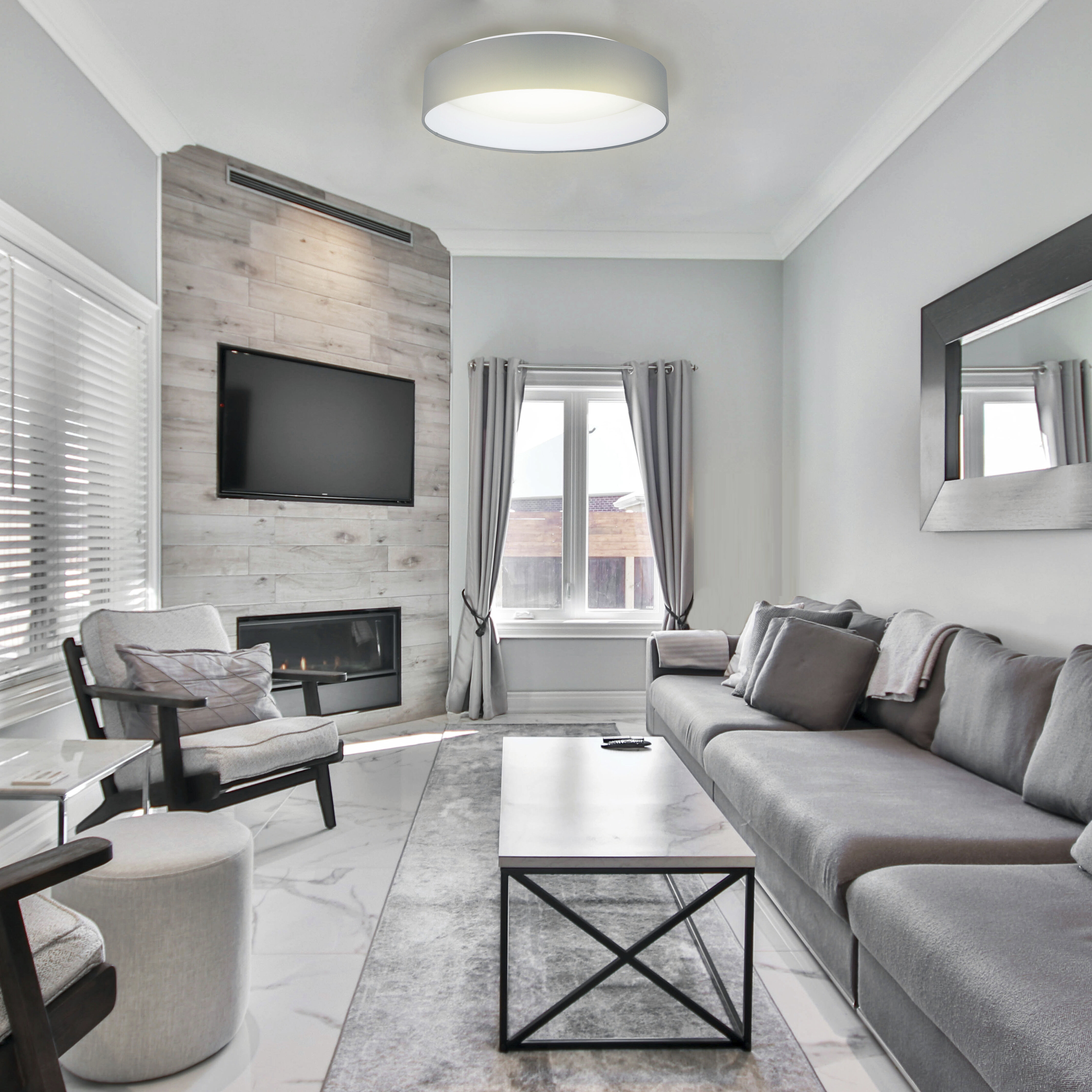 Grey flush mount ceiling light cheap