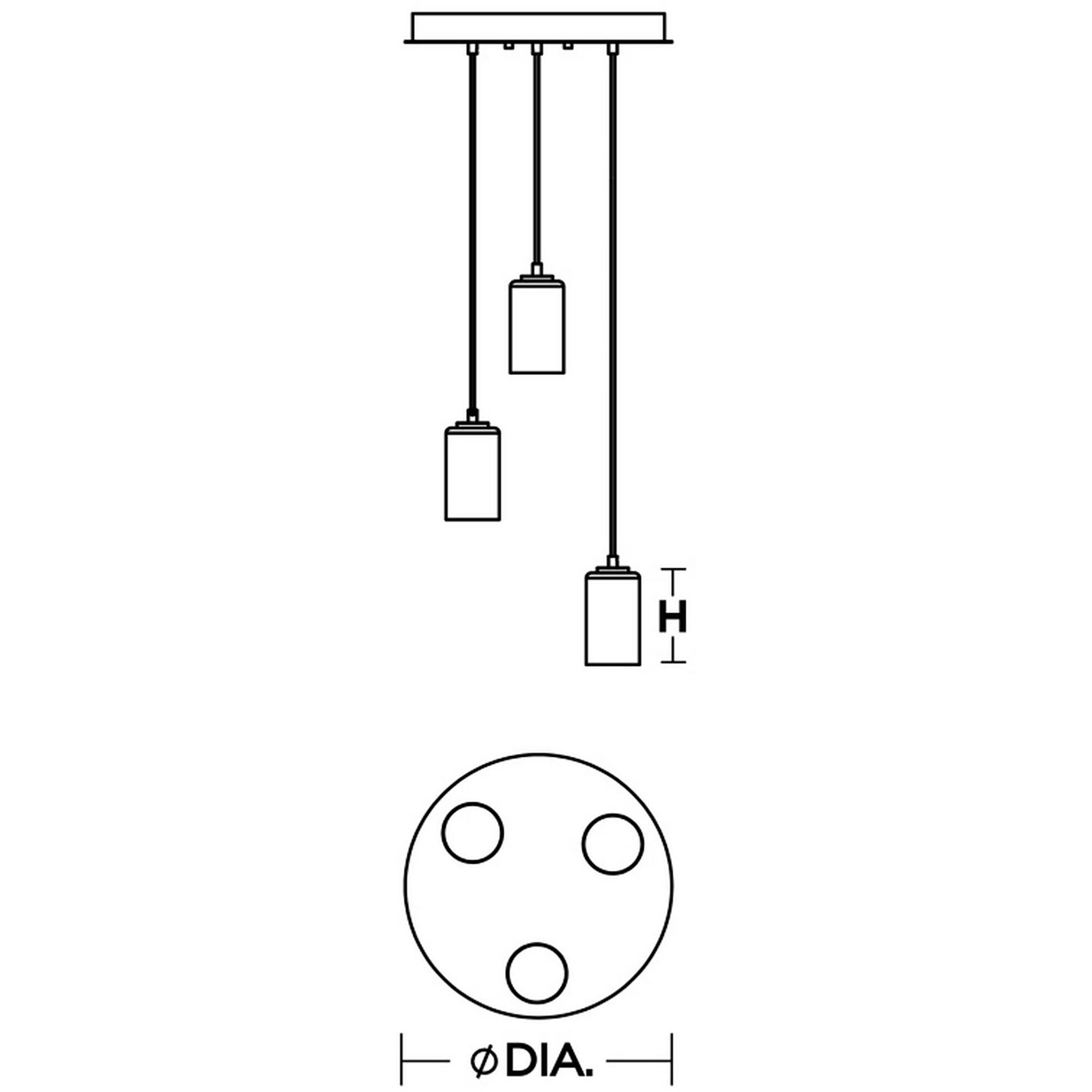 Leo 3 Light 18 inch Black Pendant Ceiling Light