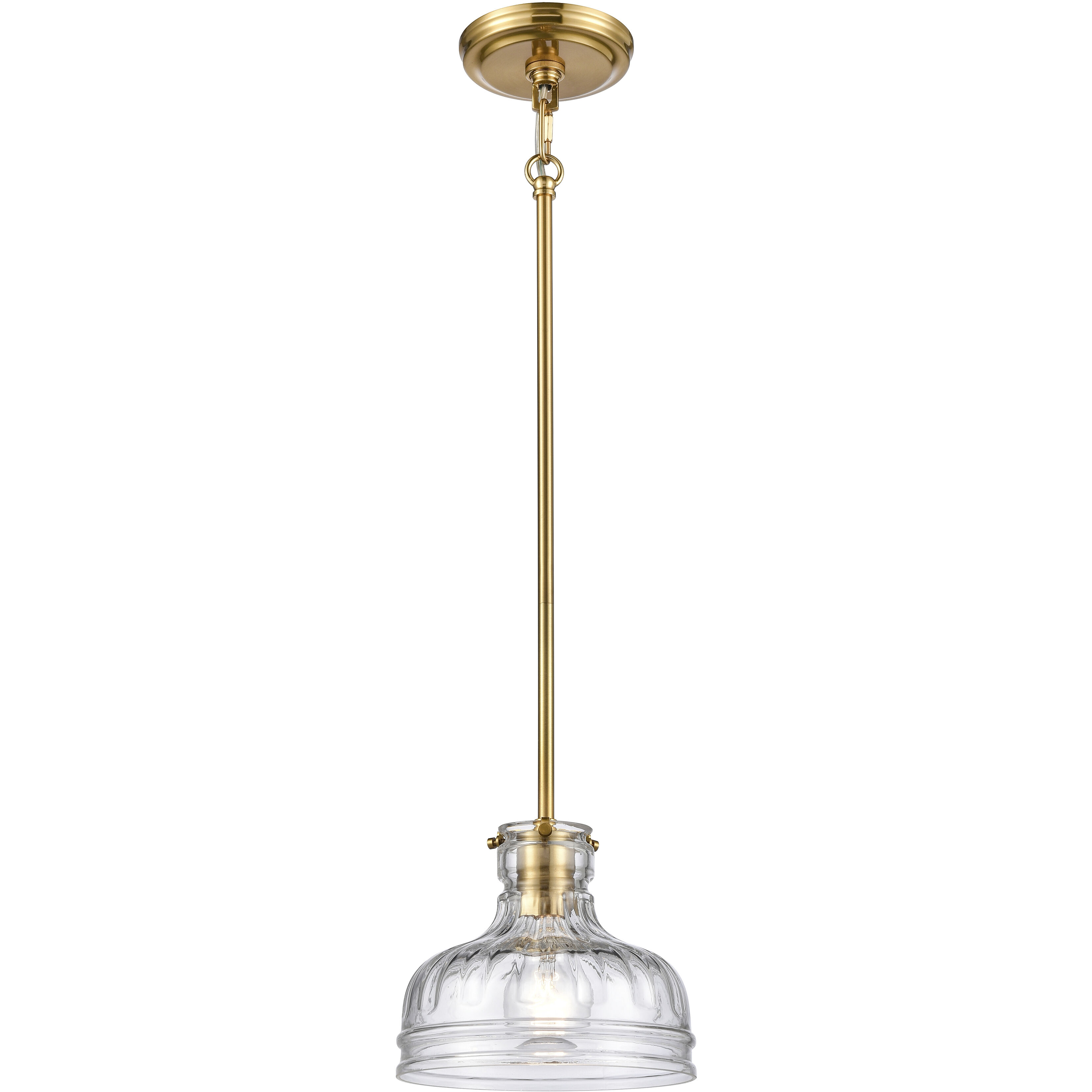Orinoco 1 Light 8 inch Satin Brass Mini Pendant Ceiling Light