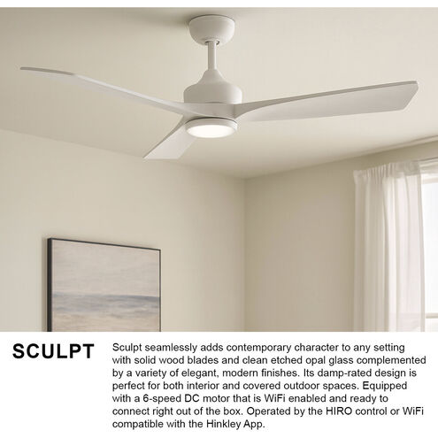 Sculpt 60 inch Matte White Fan