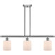 Ballston Cobbleskill 3 Light 36 inch Brushed Satin Nickel Island Light Ceiling Light in Matte White Glass, Ballston