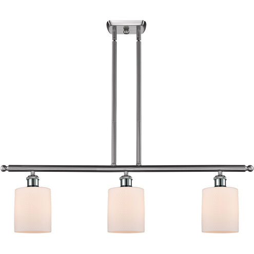 Ballston Cobbleskill 3 Light 36 inch Brushed Satin Nickel Island Light Ceiling Light in Matte White Glass, Ballston