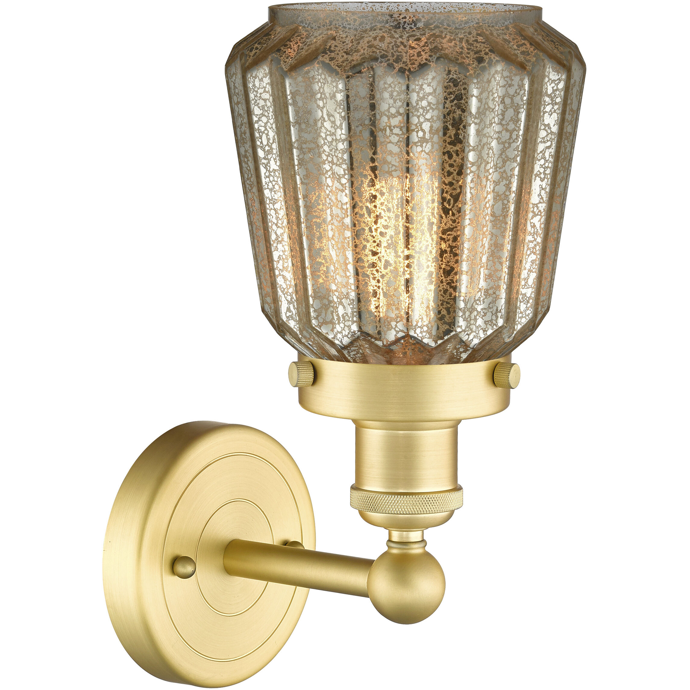 Chatham 1 Light 6.5 inch Satin Gold Sconce Wall Light in Mercury Glass