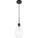 Gene 1 Light 7 inch Black Pendant Ceiling Light