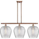 Ballston Norfolk LED 38.25 inch Antique Copper Island Light Ceiling Light in Clear Glass