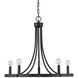 Sawyer 5 Light 25 inch Matte Black Chandelier Ceiling Light