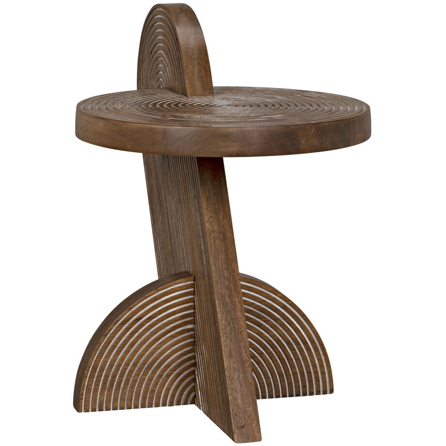 Saturn 29 X 28 inch Dark Walnut Side Table