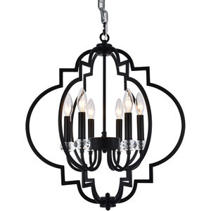 Canada 6 Light 20 inch Black Pendant Ceiling Light